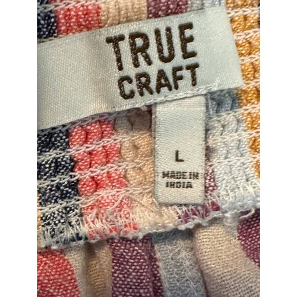 True Craft multicolor stripes pull on shorts size large - Picture 3 of 8